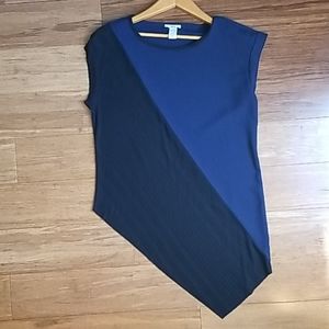 Asymmetrical top, Nvy/Blk (L)